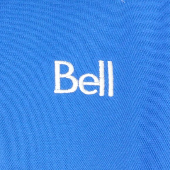 BELL Canada Telephone Employee Uniform Men's Blue Polo Shirt Size M Medium - Picture 11 of 12